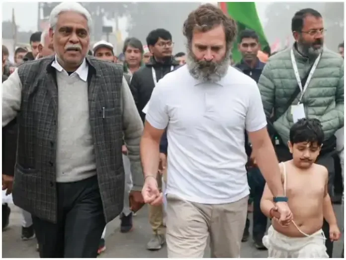 Only a shameless person can do this: Tajinder Bagga furious at Rahul Gandhi walking with a child without wearing a shirt in the cold