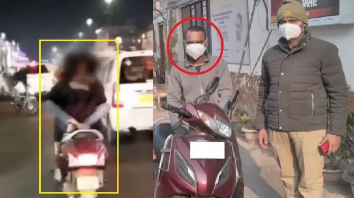 How much punishment boy and girl seen in viral video of romance on moving scooty